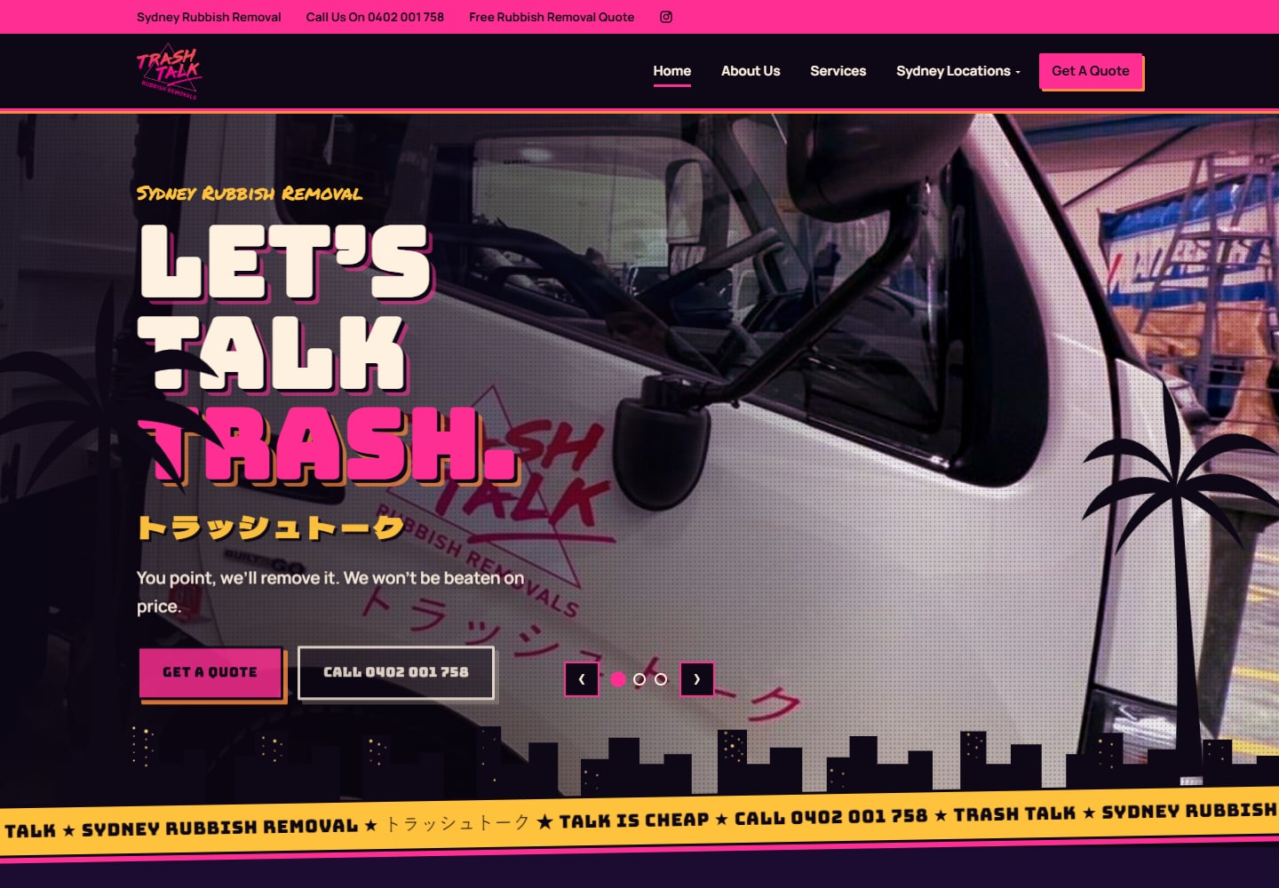 Trash Talk’s bold retro website design
